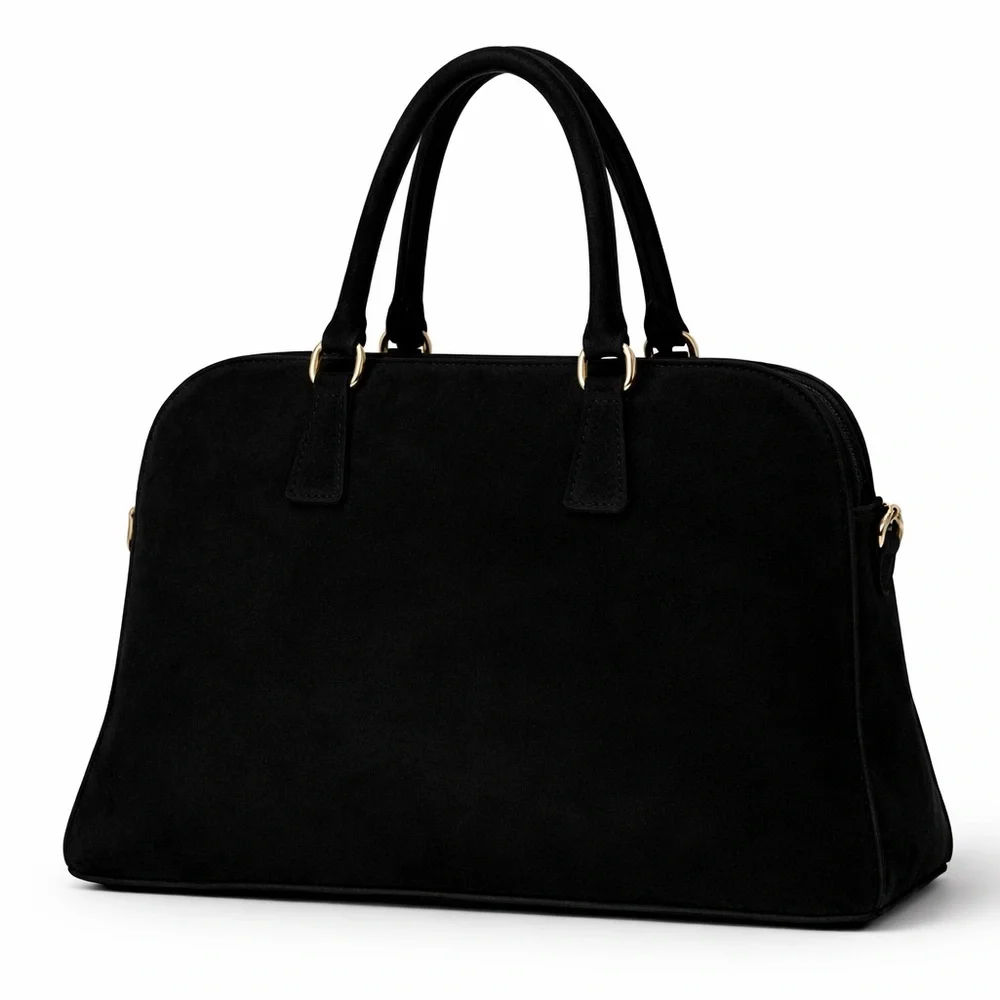 Claudia Firenze Black Suede Tote Bag - Picture 2 of 5